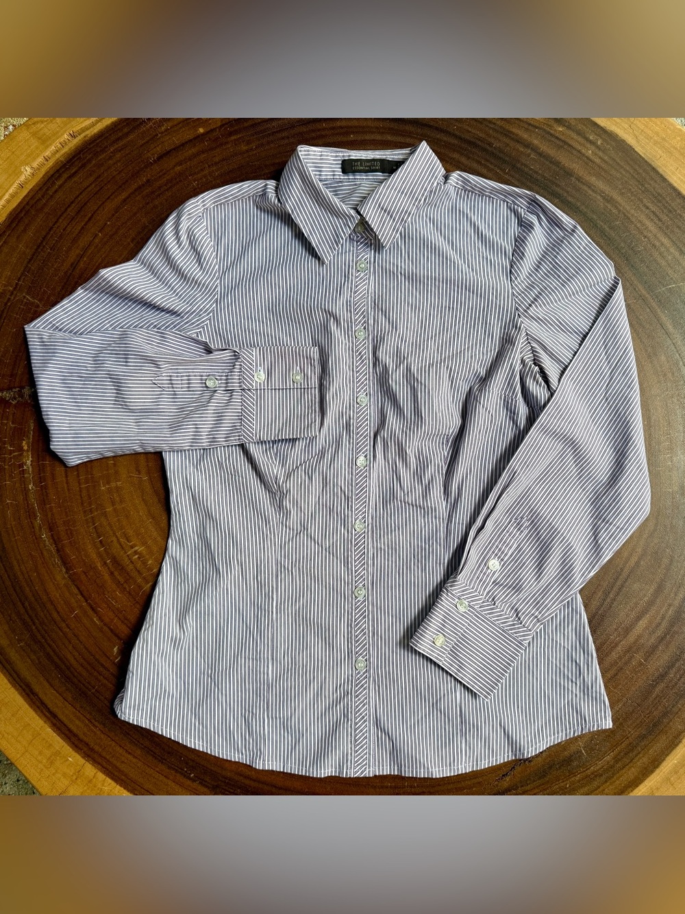 Women’s M Slim Fit Striped Dress Shirt - Purple/White